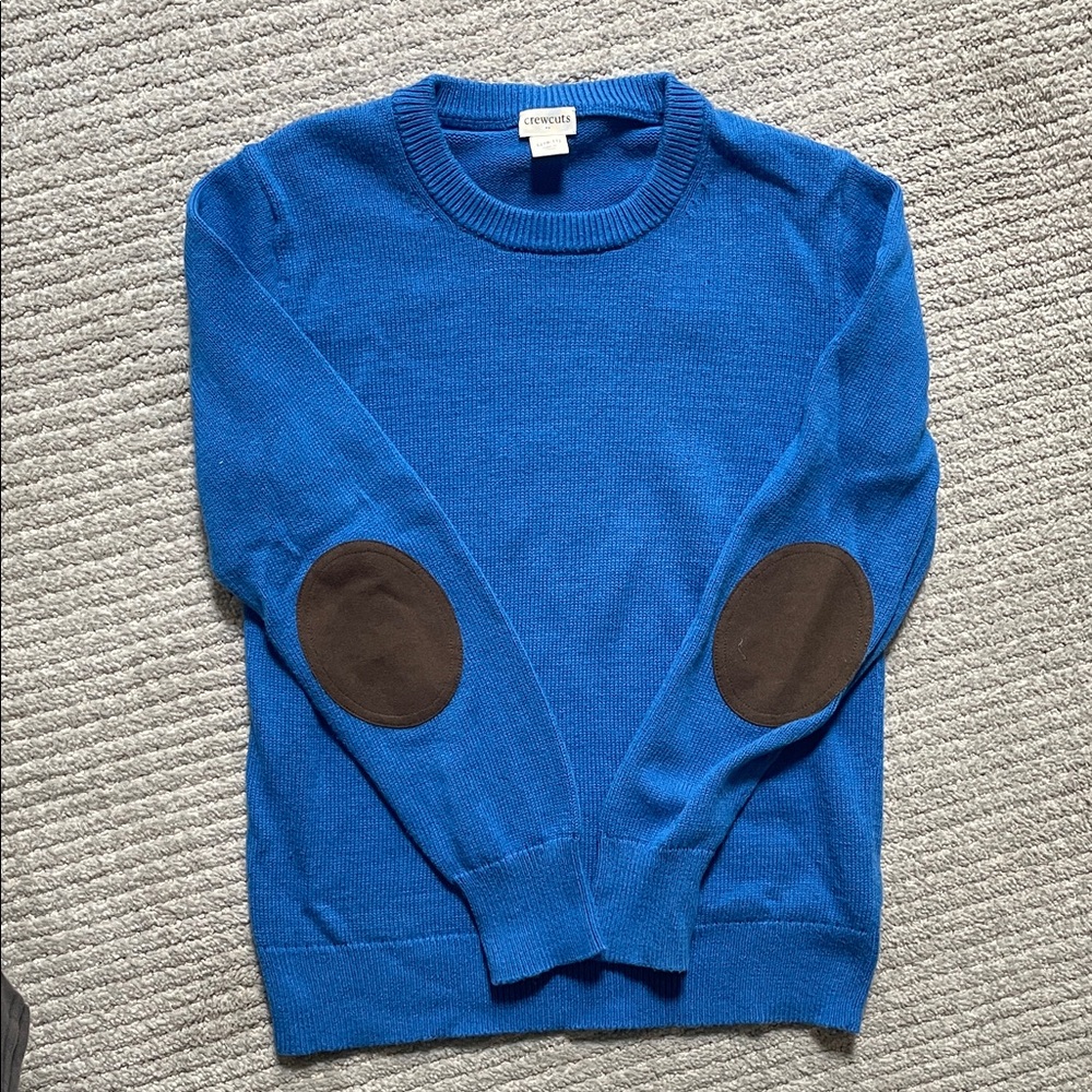 Crewcuts Royal Blue Boy's Sweater with Dark Brown Elbow Patches
